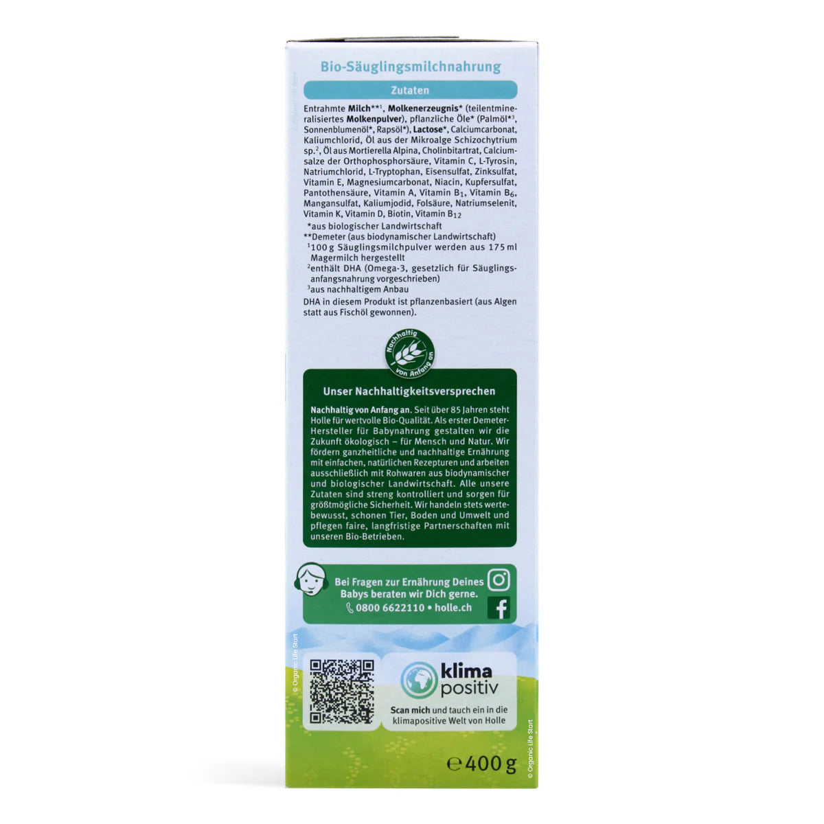 Holle Bio Stage 1 Organic Cow Infant Milk Formula