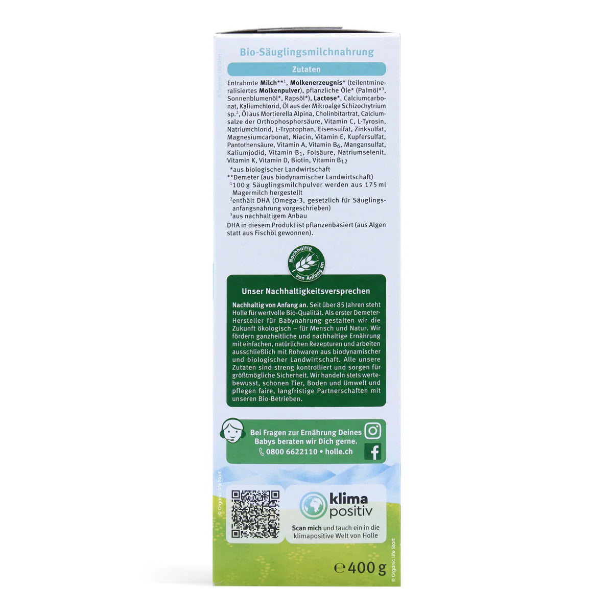Holle Bio Stage Pre Organic Cow Infant Milk Formula