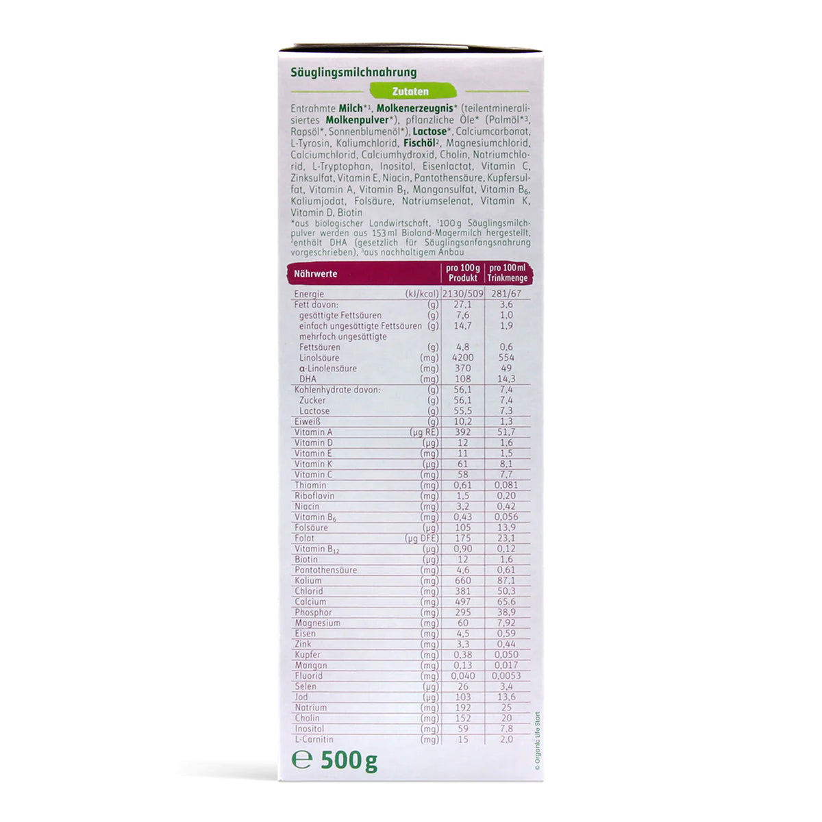 Lebenswert Stage 1 Organic Infant Milk Formula