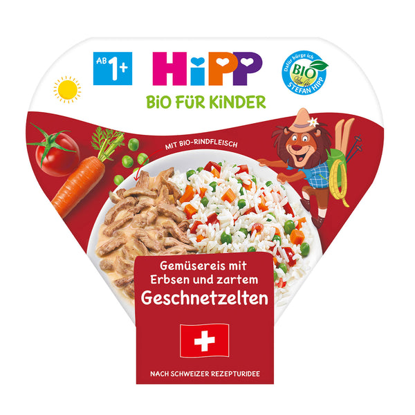 HiPP Organic Vegetable Rice with Peas and Tender Sliced Meat - Beyond Milk