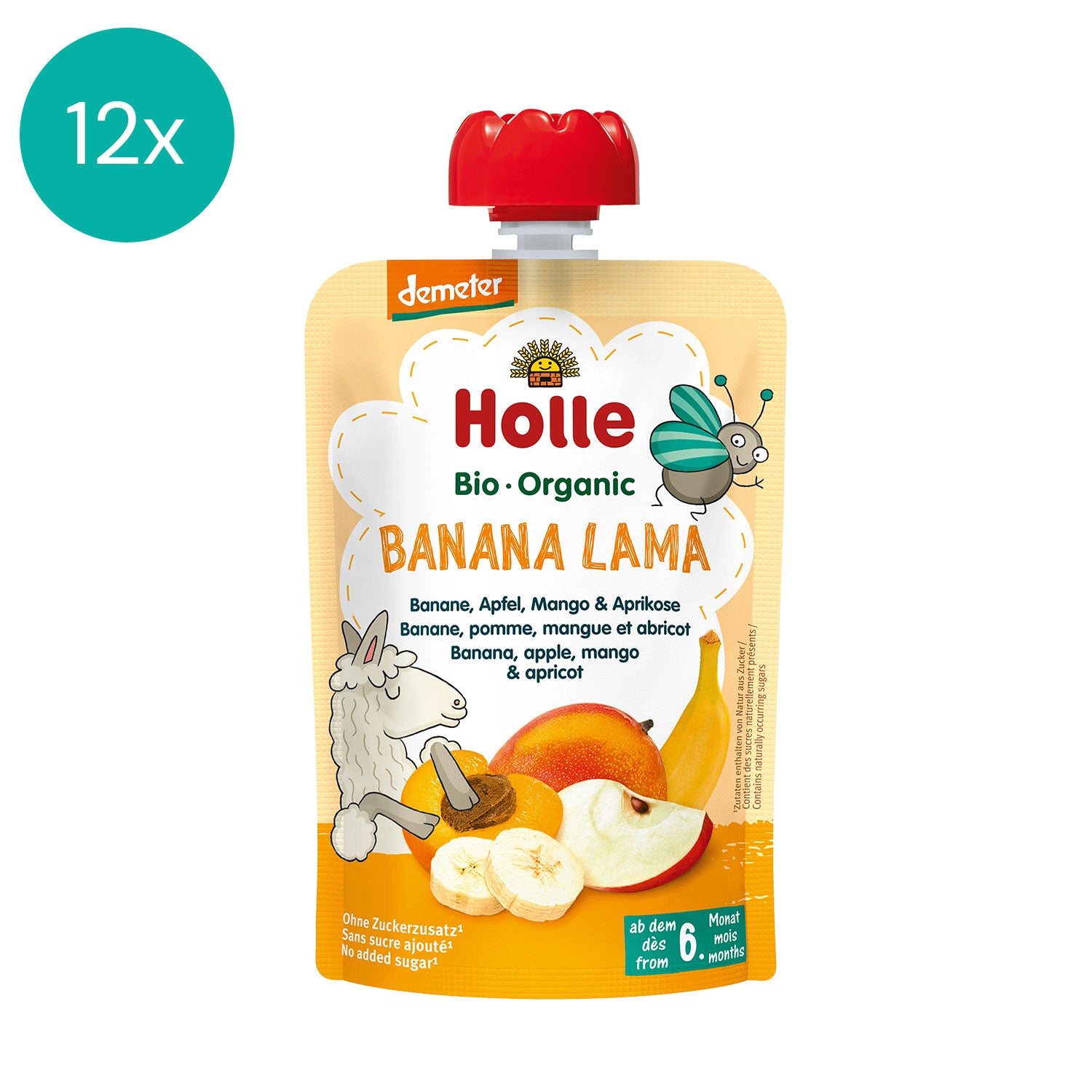 Holle Organic fruit puree Banana Lama 12 Pack