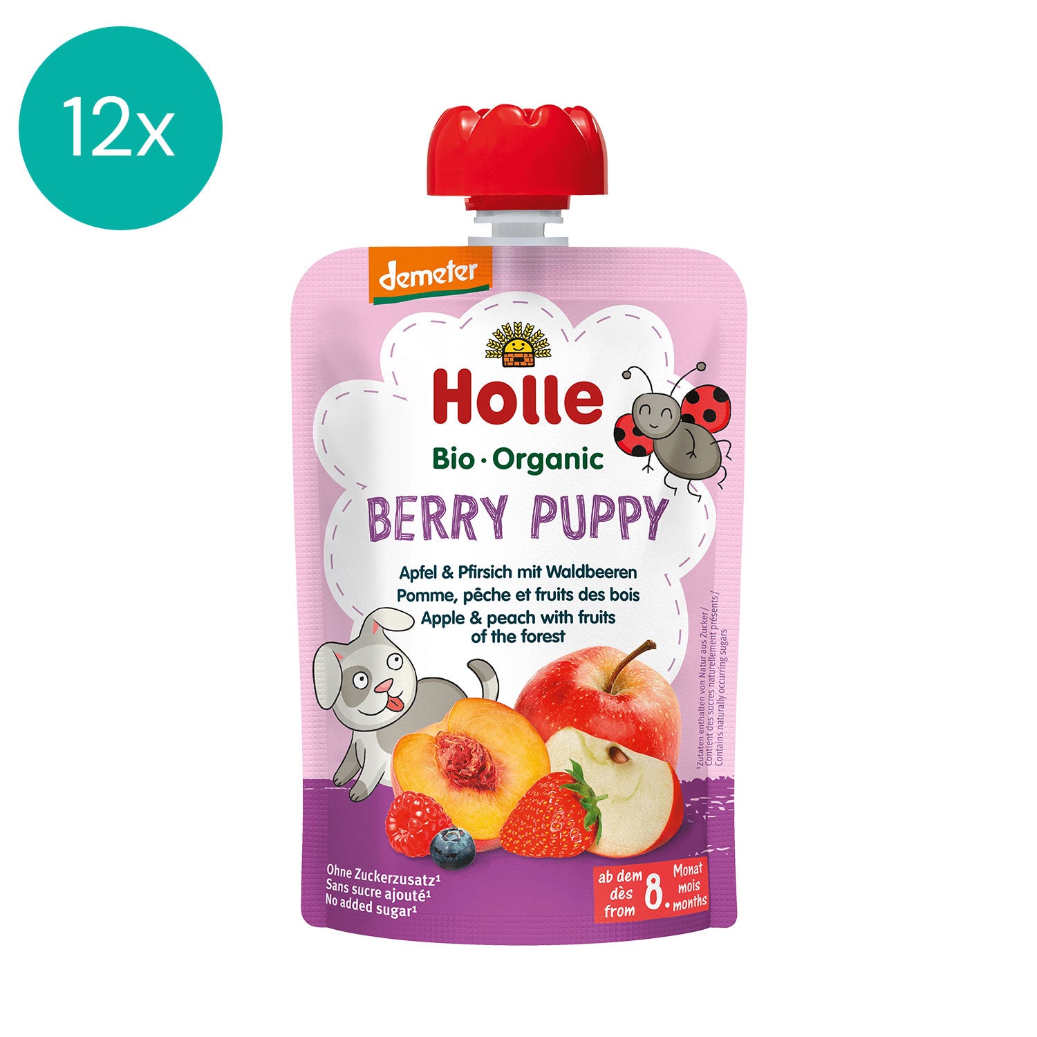 Holle Organic fruit puree Berry Puppy 12 Pack