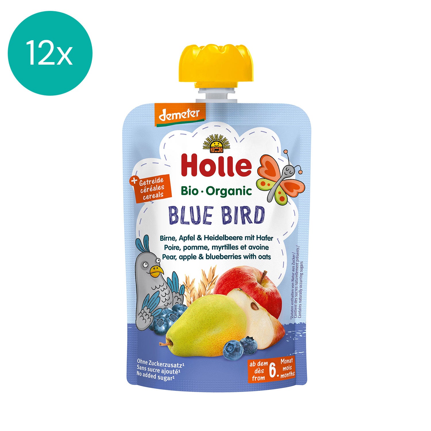 Holle Organic fruit puree Blue Bird 12 Pack