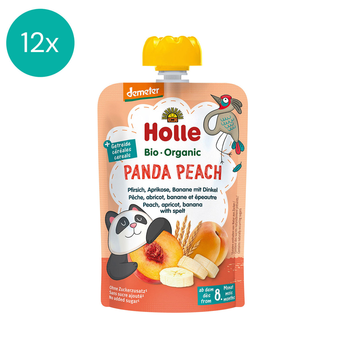 Holle Organic fruit puree Panda Peach