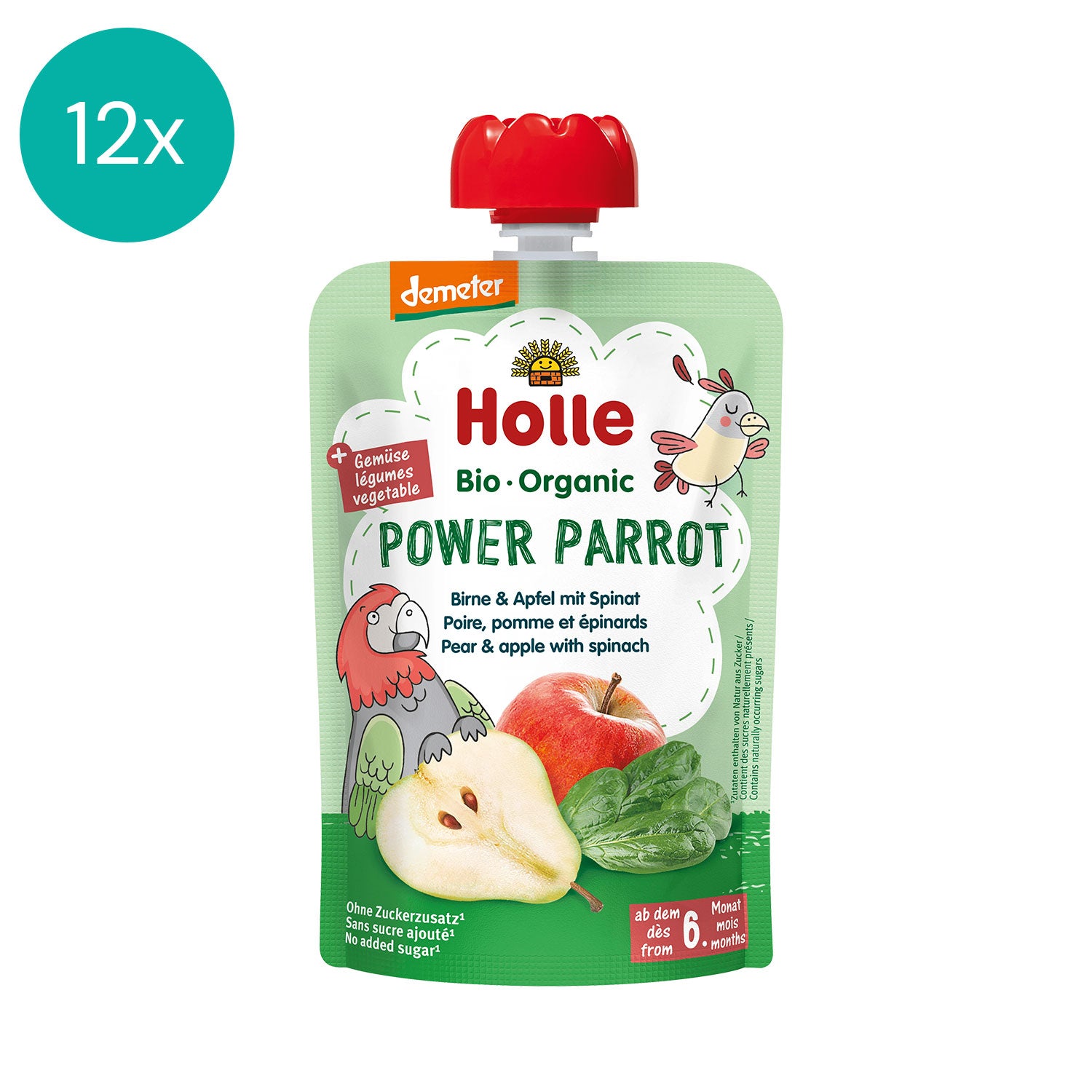 Holle Organic Power Parrot Pear Apple with Spinach
