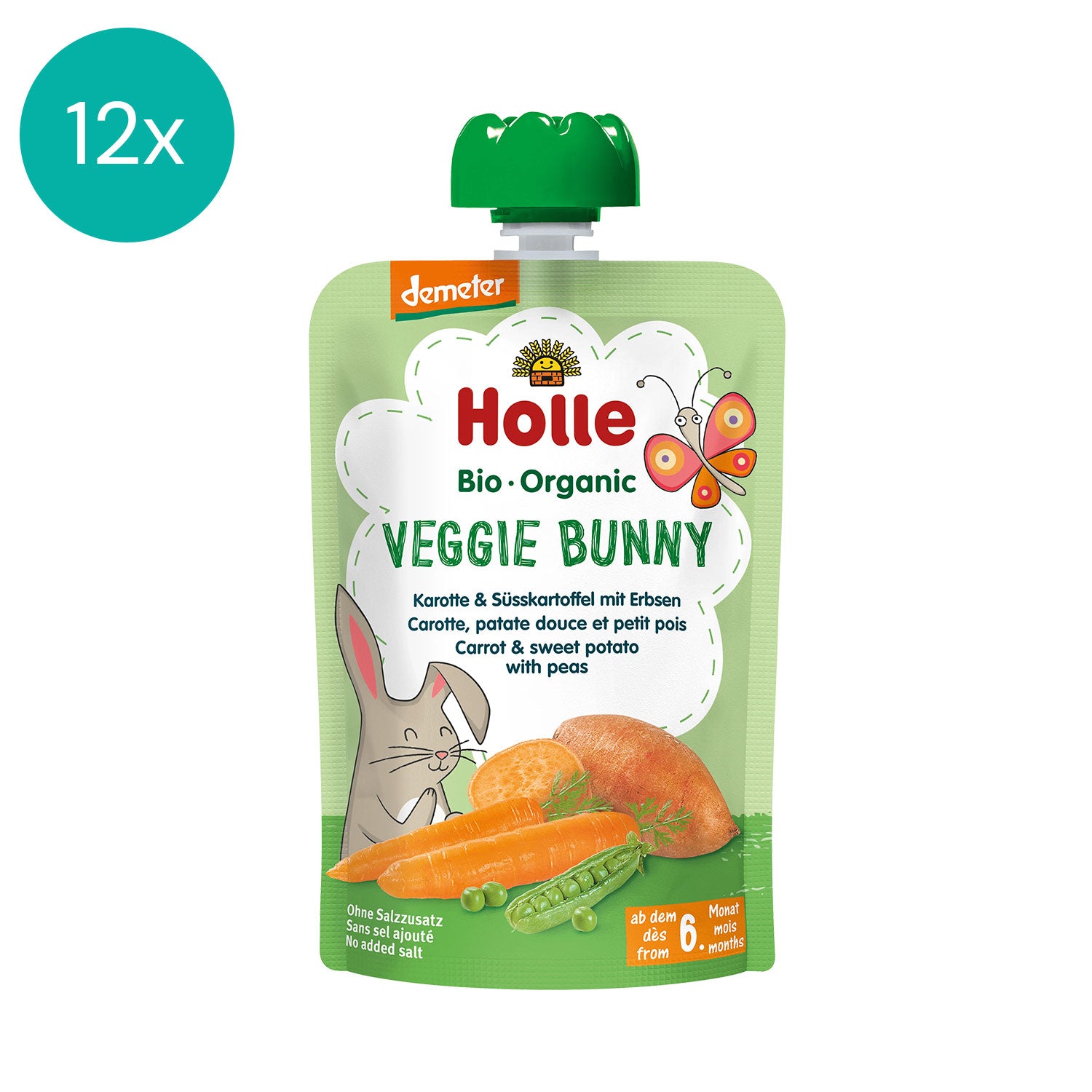 Holle Organic Veggie Bunny Carrot Sweet Potato with Peas