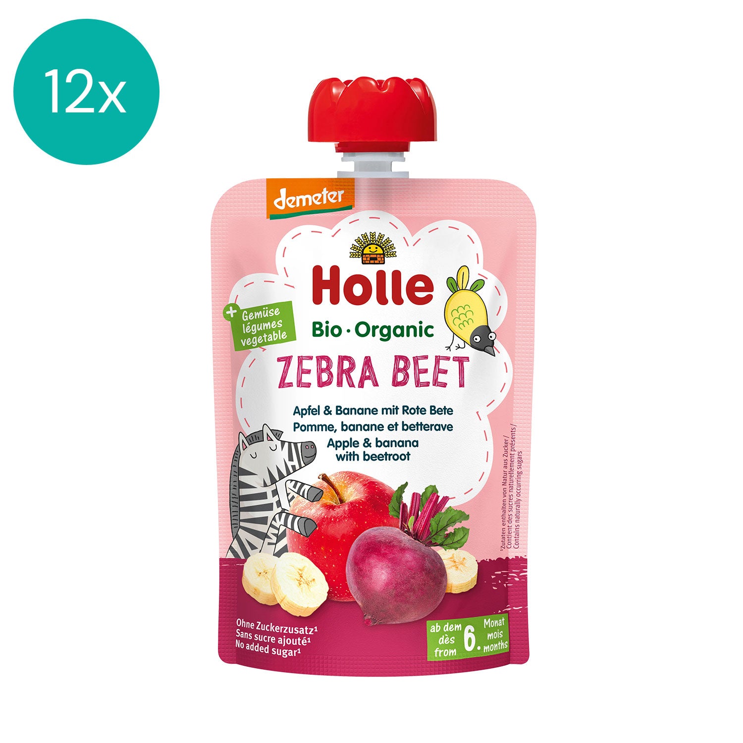 Holle Organic Zebra Beet Apple Banana with Beetroot